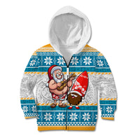 Hawaii Mele Kalikimaka Kid Hoodie Funny Santa and Coconut Mix Kakau Pattern LT03 - Polynesian Pride