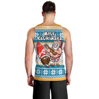 Hawaii Mele Kalikimaka Men Tank Top Funny Santa and Coconut Mix Kakau Pattern LT03 - Polynesian Pride