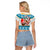 Hawaii Mele Kalikimaka Raglan Cropped T Shirt Funny Santa and Coconut Mix Kakau Pattern LT03 - Polynesian Pride