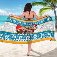 Hawaii Mele Kalikimaka Sarong Funny Santa and Coconut Mix Kakau Pattern LT03 - Polynesian Pride