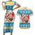 Custom Hawaii Mele Kalikimaka Couples Matching Short Sleeve Bodycon Dress and Hawaiian Shirt Funny Santa and Coconut Mix Kakau Pattern LT03 Blue - Polynesian Pride