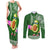 Hawaii Couples Matching Tank Maxi Dress and Long Sleeve Button Shirt Aloha Funny Avocado Mix Kakau Hawaiian Tribal LT03 Green - Polynesian Pride