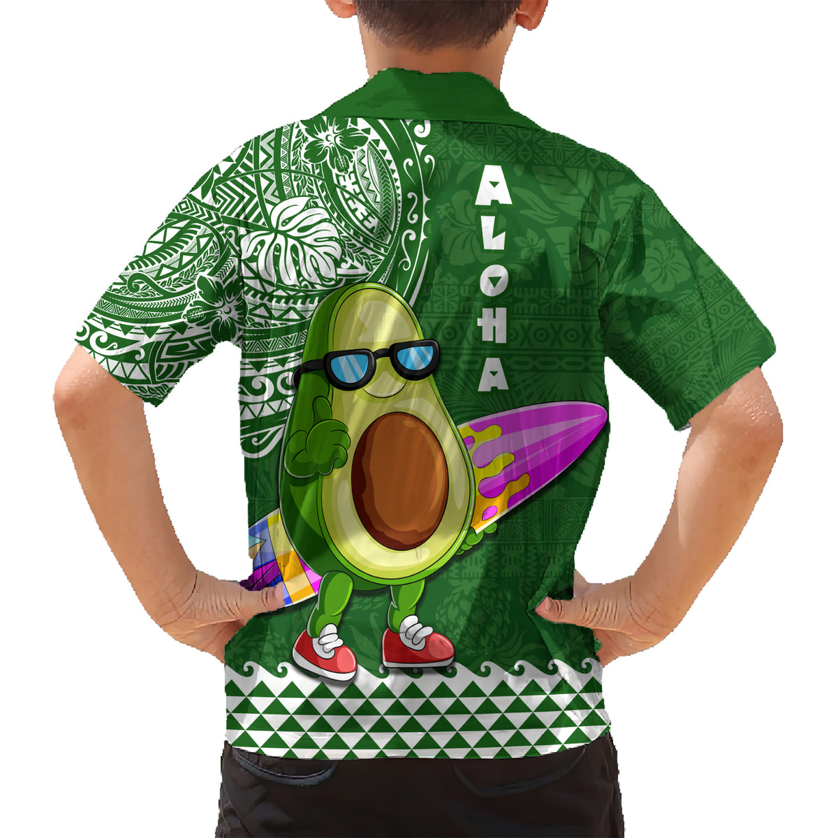 Hawaii Hawaiian Shirt Aloha Funny Avocado Mix Kakau Hawaiian Tribal LT03 - Polynesian Pride