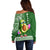 Hawaii Off Shoulder Sweater Aloha Funny Avocado Mix Kakau Hawaiian Tribal LT03 - Polynesian Pride