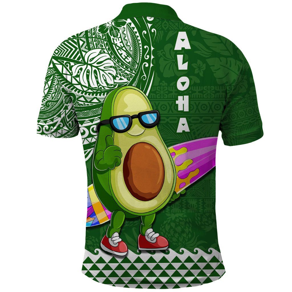 Hawaii Polo Shirt Aloha Funny Avocado Mix Kakau Hawaiian Tribal LT03 - Polynesian Pride