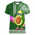 Hawaii Women V Neck T Shirt Aloha Funny Avocado Mix Kakau Hawaiian Tribal LT03 Female Green - Polynesian Pride