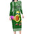 Aloha Avocado Funny Fruits Custom Long Sleeve Bodycon Dress Mix Hawaiian Kakau Tribal LT03 Long Dress Green - Polynesian Pride
