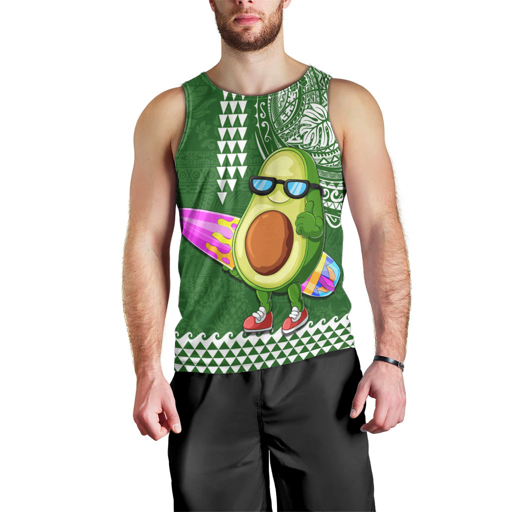 Aloha Avocado Funny Fruits Custom Men Tank Top Mix Hawaiian Kakau Tribal LT03 - Polynesian Pride
