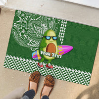 Aloha Avocado Funny Fruits Custom Rubber Doormat Mix Hawaiian Kakau Tribal LT03 - Polynesian Pride