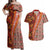 Hawaii Native Tapa Elements and Hibiscus Flowers Couples Matching Off Shoulder Maxi Dress and Hawaiian Shirt LT03 Red - Polynesian Pride