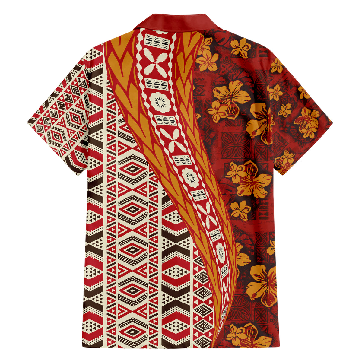 Hawaii Native Tapa Elements and Hibiscus Flowers Family Matching Short Sleeve Bodycon Dress and Hawaiian Shirt LT03 - Polynesian Pride