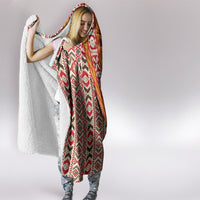 Hawaii Native Tapa Elements and Hibiscus Flowers Hooded Blanket LT03 - Polynesian Pride