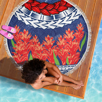 Samoan Tapa Beach Blanket Ula Fala and Teuila Flower LT03 - Polynesian Pride