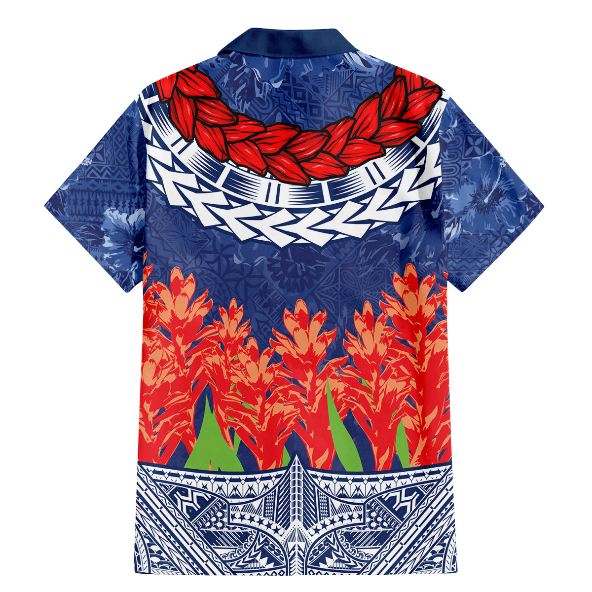 Samoan Tapa Family Matching Mermaid Dress and Hawaiian Shirt Ula Fala and Teuila Flower LT03 - Polynesian Pride