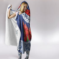 Samoan Tapa Hooded Blanket Ula Fala and Teuila Flower LT03 - Polynesian Pride