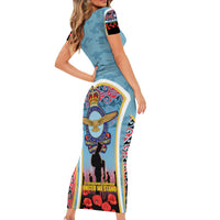 Royal New Zealand Air Force ANZAC Day Family Matching Short Sleeve Bodycon Dress and Hawaiian Shirt Te Tauaarangi o Aotearoa LT03 - Polynesian Pride