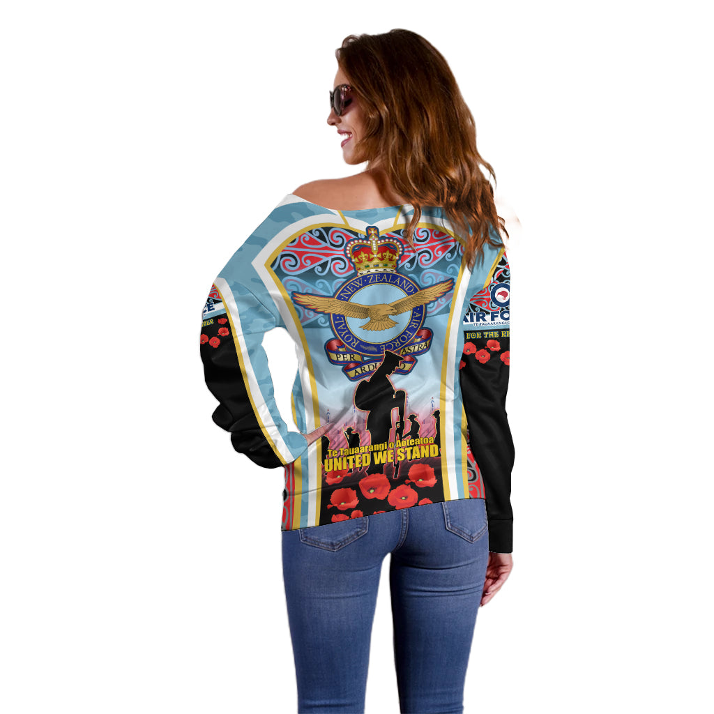 Royal New Zealand Air Force ANZAC Day Off Shoulder Sweater Te Tauaarangi o Aotearoa LT03 - Polynesian Pride