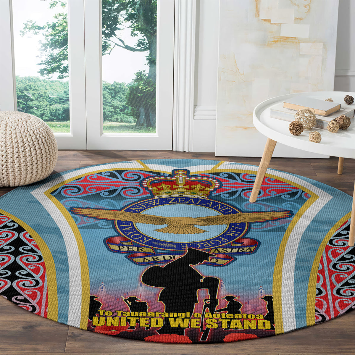Royal New Zealand Air Force ANZAC Day Round Carpet Te Tauaarangi o Aotearoa LT03 - Polynesian Pride