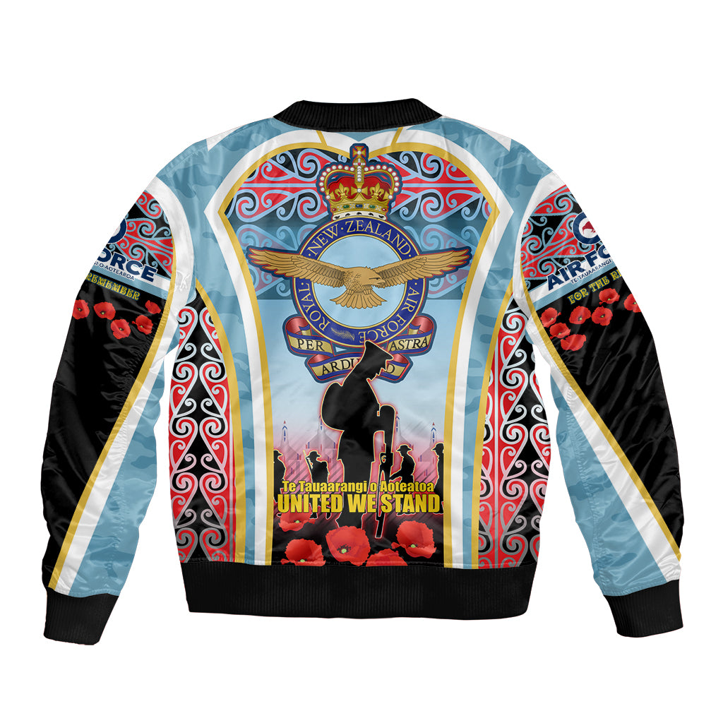 Royal New Zealand Air Force ANZAC Day Sleeve Zip Bomber Jacket Te Tauaarangi o Aotearoa LT03 - Polynesian Pride