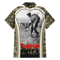 New Zealand and Australia ANZAC Day Family Matching Off Shoulder Short Dress and Hawaiian Shirt Koala and Kiwi Bird Soldier Gallipoli Camouflage Style LT03 - Polynesian Pride