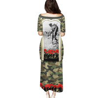 New Zealand and Australia ANZAC Day Family Matching Puletasi and Hawaiian Shirt Koala and Kiwi Bird Soldier Gallipoli Camouflage Style LT03 - Polynesian Pride