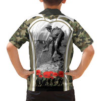 New Zealand and Australia ANZAC Day Family Matching Short Sleeve Bodycon Dress and Hawaiian Shirt Koala and Kiwi Bird Soldier Gallipoli Camouflage Style LT03 - Polynesian Pride