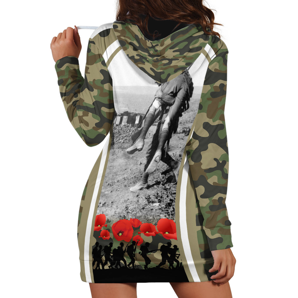New Zealand and Australia ANZAC Day Hoodie Dress Koala and Kiwi Bird Soldier Gallipoli Camouflage Style LT03 - Polynesian Pride