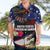 United States and American Samoa Hawaiian Shirt Bald Eagle Rose and Hibiscus Flower