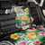 Hawaii Aloha Tropical Leaves and Flower Back Car Seat Cover with Polynesian Art Tattoo Black Color - Polynesian Pride