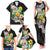 Hawaii Aloha Tropical Leaves and Flower Family Matching Tank Maxi Dress and Hawaiian Shirt with Polynesian Art Tattoo Black Color - Polynesian Pride