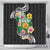 Hawaii Aloha Tropical Leaves and Flower Shower Curtain with Polynesian Art Tattoo Black Color - Polynesian Pride