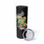 Hawaii Aloha Tropical Leaves and Flower Skinny Tumbler with Polynesian Art Tattoo Black Color - Polynesian Pride