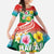 Hawaii Aloha Tropical Leaves and Flower Family Matching Tank Maxi Dress and Hawaiian Shirt with Polynesian Art Tattoo Rainbow Color - Polynesian Pride