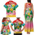 Hawaii Aloha Tropical Leaves and Flower Family Matching Tank Maxi Dress and Hawaiian Shirt with Polynesian Art Tattoo Rainbow Color - Polynesian Pride