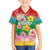 Hawaii Aloha Tropical Leaves and Flower Family Matching Tank Maxi Dress and Hawaiian Shirt with Polynesian Art Tattoo Rainbow Color - Polynesian Pride