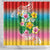 Hawaii Aloha Tropical Leaves and Flower Shower Curtain with Polynesian Art Tattoo Rainbow Color - Polynesian Pride