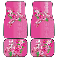 Hawaii Aloha Turtle Hibiscus and Leaves Car Mats with Polynesian and Kakau Tattoos Rose Color - Polynesian Pride