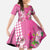 Hawaii Aloha Turtle Hibiscus and Leaves Family Matching Tank Maxi Dress and Hawaiian Shirt with Polynesian and Kakau Tattoos Rose Color - Polynesian Pride