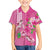 Hawaii Aloha Turtle Hibiscus and Leaves Family Matching Tank Maxi Dress and Hawaiian Shirt with Polynesian and Kakau Tattoos Rose Color - Polynesian Pride