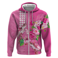 Hawaii Aloha Turtle Hibiscus and Leaves Hoodie with Polynesian and Kakau Tattoos Rose Color - Polynesian Pride