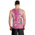 Hawaii Aloha Turtle Hibiscus and Leaves Men Tank Top with Polynesian and Kakau Tattoos Rose Color - Polynesian Pride