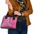 Hawaii Aloha Turtle Hibiscus and Leaves Shoulder Handbag with Polynesian and Kakau Tattoos Rose Color - Polynesian Pride