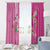 Hawaii Aloha Turtle Hibiscus and Leaves Window Curtain with Polynesian and Kakau Tattoos Rose Color - Polynesian Pride