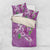 Hawaii Aloha Turtle Hibiscus and Leaves Bedding Set with Polynesian and Kakau Tattoos Lilac Color - Polynesian Pride