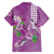 Hawaii Aloha Turtle Hibiscus and Leaves Family Matching Long Sleeve Bodycon Dress and Hawaiian Shirt with Polynesian and Kakau Tattoos Lilac Color - Polynesian Pride
