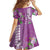 Hawaii Aloha Turtle Hibiscus and Leaves Family Matching Off Shoulder Maxi Dress and Hawaiian Shirt with Polynesian and Kakau Tattoos Lilac Color - Polynesian Pride