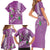 Hawaii Aloha Turtle Hibiscus and Leaves Family Matching Short Sleeve Bodycon Dress and Hawaiian Shirt with Polynesian and Kakau Tattoos Lilac Color - Polynesian Pride