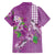 Hawaii Aloha Turtle Hibiscus and Leaves Family Matching Short Sleeve Bodycon Dress and Hawaiian Shirt with Polynesian and Kakau Tattoos Lilac Color - Polynesian Pride