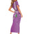 Hawaii Aloha Turtle Hibiscus and Leaves Family Matching Short Sleeve Bodycon Dress and Hawaiian Shirt with Polynesian and Kakau Tattoos Lilac Color - Polynesian Pride