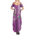 Hawaii Aloha Turtle Hibiscus and Leaves Family Matching Summer Maxi Dress and Hawaiian Shirt with Polynesian and Kakau Tattoos Lilac Color - Polynesian Pride